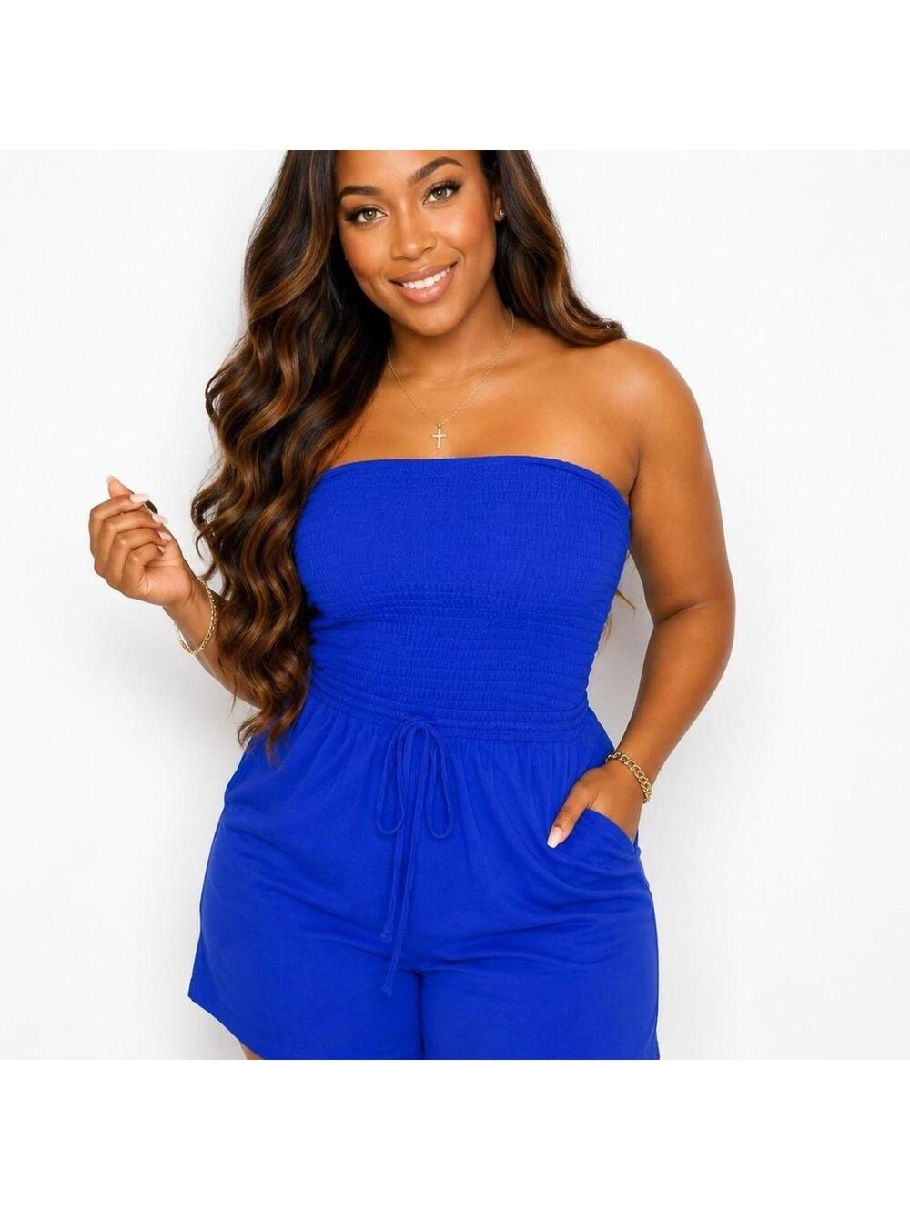 Royal Blue Strapless Romper 💙